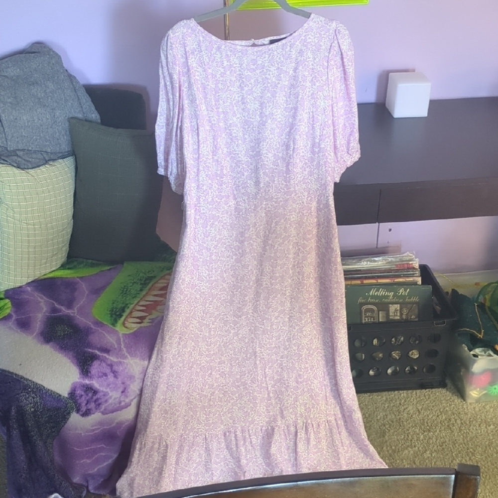 Who What Wear Pink Floral Midi Dress